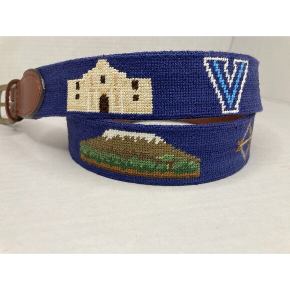 Smathers & Branson Custom Leather Needlepoint Men's Belt Size 38 see description - Picture 2 of 9